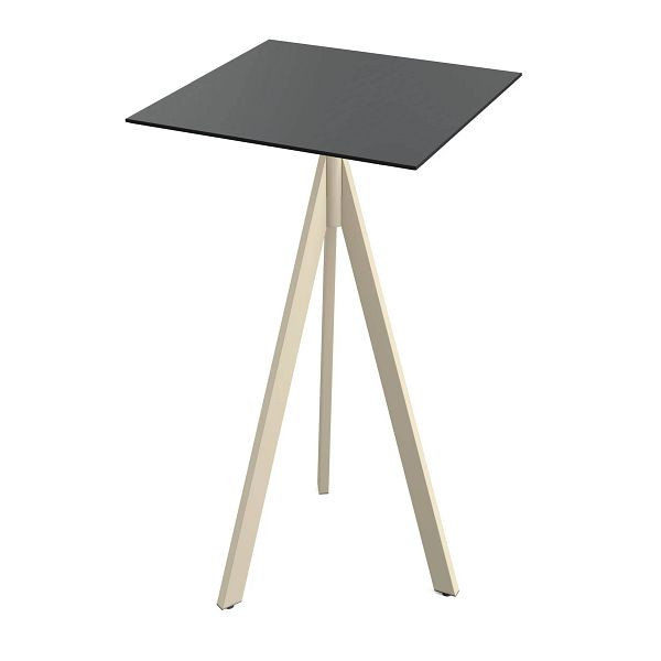 Feros Infinity Tripod Stehtisch Sand frame + Schwarz HPL Tischplatte 70x70 cm, 140061077