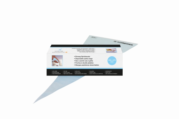 Schneider Einweg-Spritzbeutel, geschlossene Spitze, 530 x 275 mm, 75 μ, gerollt Farbe blau, VE: 100 Stück, 391220