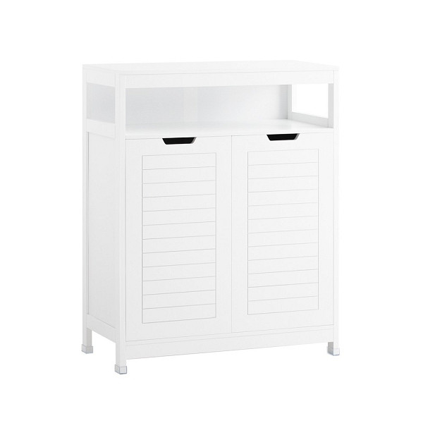 SoBuy Badunterschrank mit zwei Türen Weiß 70x35x90 cm, Modern, BZR121-W