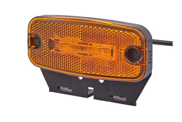 HELLA Seitenmarkierungsleuchte, LED, 24V, Schraubanschluss/Anbau, gelb, LED-Lichtfarbe: gelb, 4000mm, 2-polig, seitlicher Anbau, 43 mm, 2PS 345 600-021