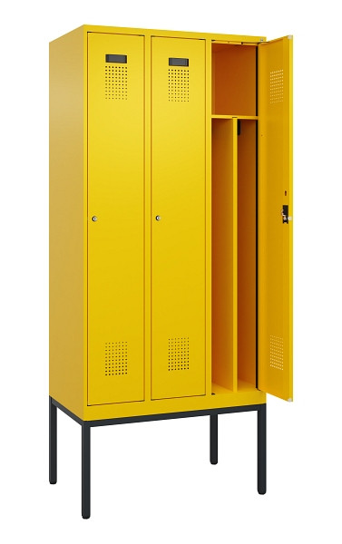 C+P Spind Evolo PLUS, Gestell, 3 Abteile, 2120x900x500mm, 1023/1023, Verschluss Zylinderschloss, 0490307-30F S10049