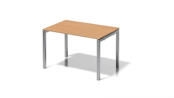 Bisley Cito Schreibtisch, 730 mm höhenfixes U-Gestell, H 19 x B 1200 x T 800 mm, buche/silber, DUF1208BC355