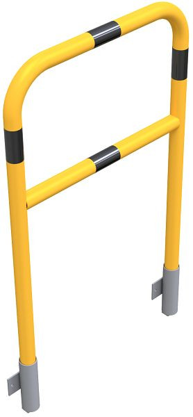 Schake Abweisebügel aus Stahlrohr Ø48mm, Breite: 700mm, Gesamthöhe: 1200 mm, mit Querholm, feuerverzinkt, für Wandmontage, 448_21WBG