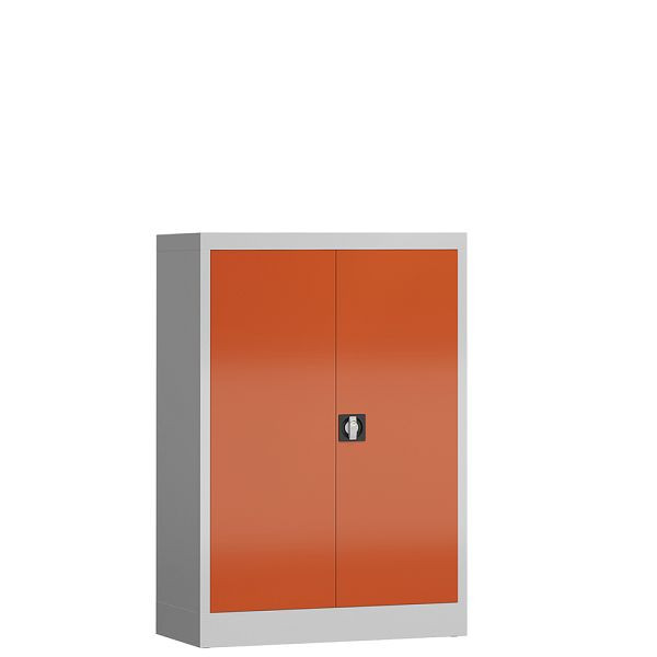 Lüllmann ClassiX Flügeltürenschrank, 1200 x 920 x 420 mm, lichtgrau/feuerrot, X-530324
