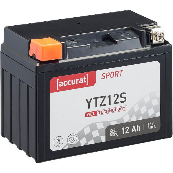 Accurat Sport GEL YTZ12S Motorradbatterie 12Ah 12V 210A, MBG-YTZ12S