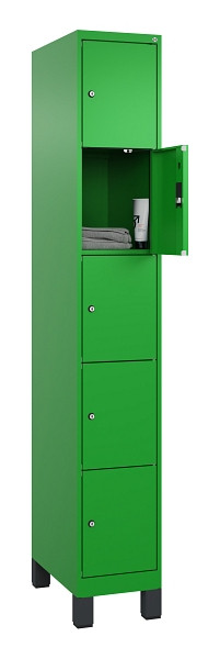 C+P Schließfachschrank Evolo PLUS, mit Füßen, 5 Fächer, 1950x300x500mm, 6037/60, 049010-105 S10026
