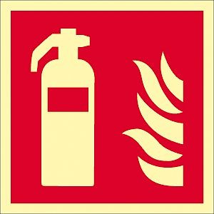 Moedel Feuerlöscher ISO 7010, Kunststoff, langnachleuchtend, 160-mcd, 450x450 mm, 57124