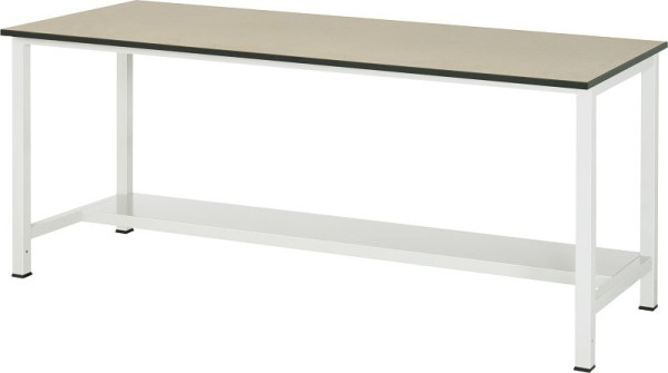 RAU Werktisch Serie 900, B2000xT800xH825mm, MDF Arbeitsplatte (MittelDichteFaserplatte), Stärke 22mm, mit Ablageboden unten, 320mm tief, 03-900-3-F22-20.12
