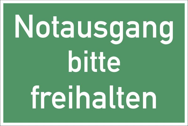 Moedel Notausgang bitte freihalten, Kunststoff, 300x200 mm, 60805