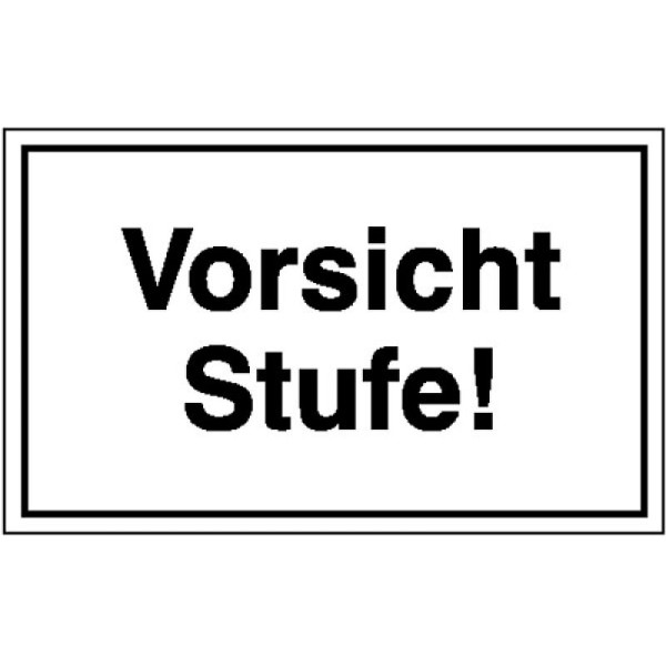 Stein HGS Hinweisschild zur Betriebskennzeichnung, Vorsicht Stufe, 300 x 200 mm, 11.5814