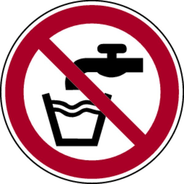 Schilder Klar Verbotszeichen Kein Trinkwasser DIN EN ISO 7010-P005, 200 mm Folie selbstklebend, 1349/62