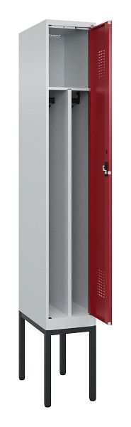 C+P Spind Evolo PLUS, Gestell, 1 Abteile, 2120x300x500mm, 7035/3003, Verschluss Zylinderschloss, 0490307-10F S10031