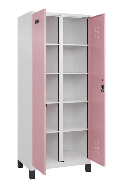 C+P Wäsche-Spind Evolo PLUS, mit Füßen, 2 Abteile, 1950x800x500mm, 9016/3015, Verschluss Zylinderschloss, 049012-22B S10045