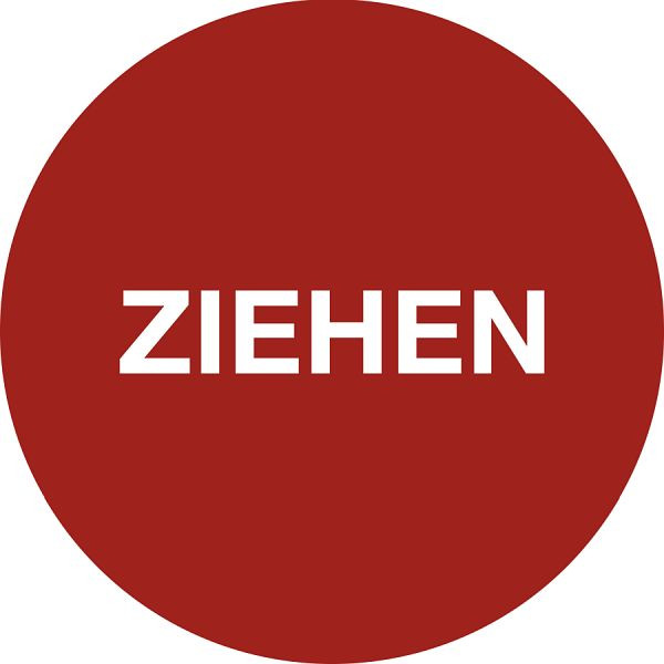 Moedel Piktogramm Ziehen, Folie, Ø 100 mm, 52334, 4060081004003