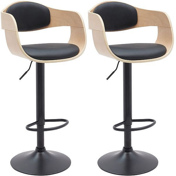 CLP Barhocker Kingston B Kunstleder, natura/schwarz, VE: 2 Stück, 323990