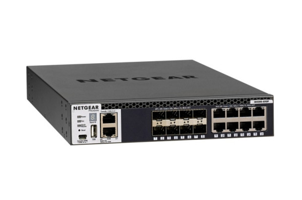 Netgear M4300-8X8F Gigabit Switch, 8x RJ45 PoE+ 10G, 8x SFP+ 10G, managed, 250W PSU, XSM4316S-100NES