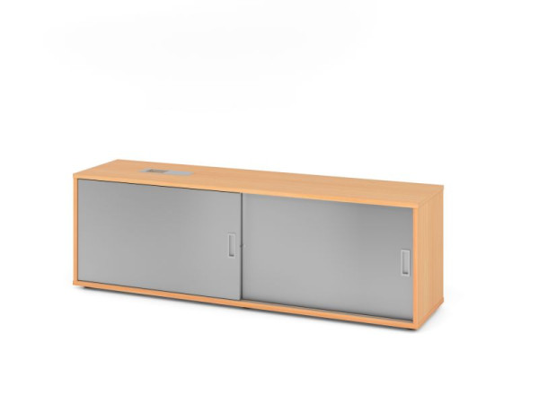 Hammerbacher Sideboard 1751S, 1,5 OH, Buche / Silber, 160x40x52cm, 1 verstellbarer Fachboden, XMST, XDSM, XBHM, XB, V1751S/6/S