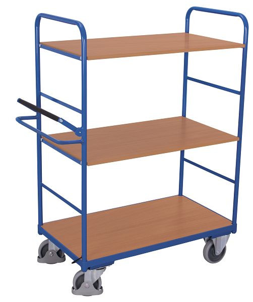VARIOfit Etagenwagen hoch mit Totmannbremse, Außenmaße: 1.195 x 600 x 1.530 mm, RAL 5010 enzianblau, sw-600.265