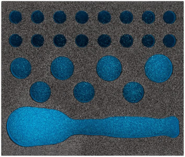 Hazet 2-Komponenten Weichschaum-Einlage, 2-Komponenten Weichschaum-Einlage leer für 863 MBIT/25 Abmessungen / Länge: 95 mm x 80 mm, 163-431L