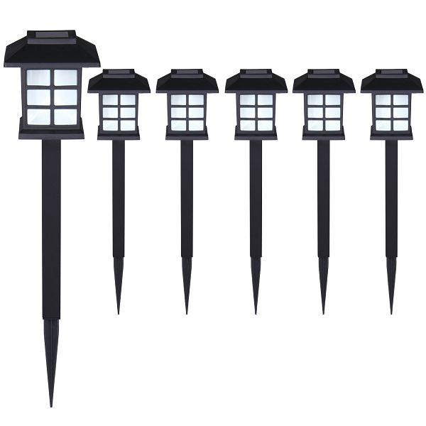 monzana LED Solarleuchten, VE: 6er-Set Schwarz, Garten, 105733