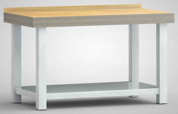 KLW Profi-Schwerlast-Werkbank, 1500 x 800 x 900 mm L x T x H, unten mit Ablage aus Stahlblech über die komplette Fläche, WPX05N-1500M100-X7000