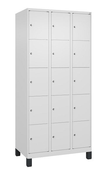 C+P Schließfachschrank Classic PLUS, Füße, 3 Abteile, 1950x900x500mm, 9016/9016, 080010-305 S10017