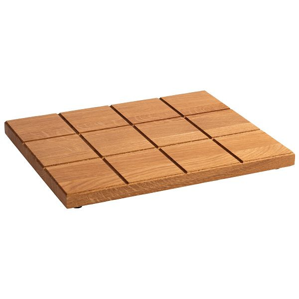 APS GN 1/2 Buffetbrett -SQUARE-, 32,5 x 26,5 x 2,5 cm, Eichenholz, geölt, mit Antirutsch-Füßchen, 00759