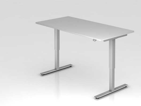 Hammerbacher Sitz-Steh-Schreibtisch elektrisch 160x80cm Grau, Arbeitshöhe 73 - 119 cm, VXMST16/5/S