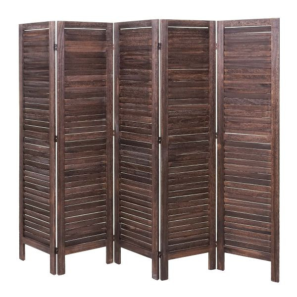 Mendler Paravent HWC-G30, Trennwand Sichtschutz Raumteiler, Shabby-Look 170x200cm, braun, 67527