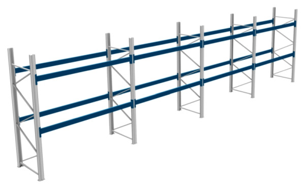 BITO Palettenregal P2 3005x1100x11400 Komplettregal, 2E, 800 RAL5010 U, 56416