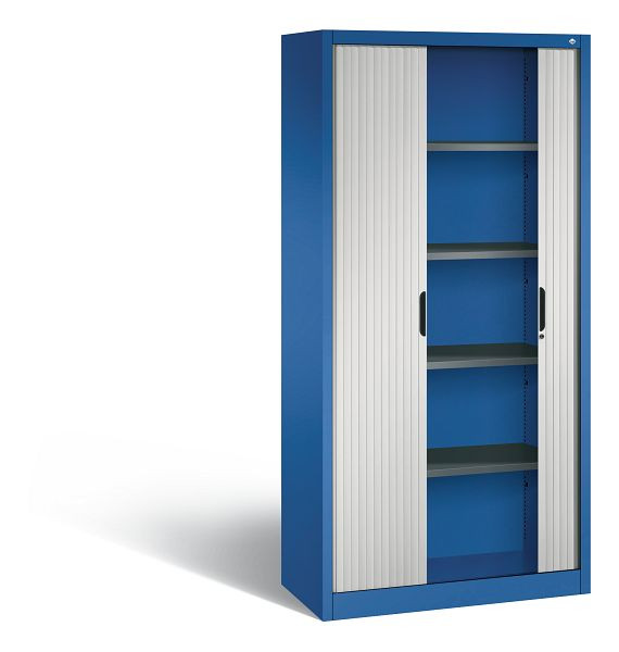 C+P Rollladenschrank Omnispace, H1980xB1000xT420mm, Farbe: Enzianblau / Lichtgrau, Griffmulde, 5 OH, 3202-00 S10354