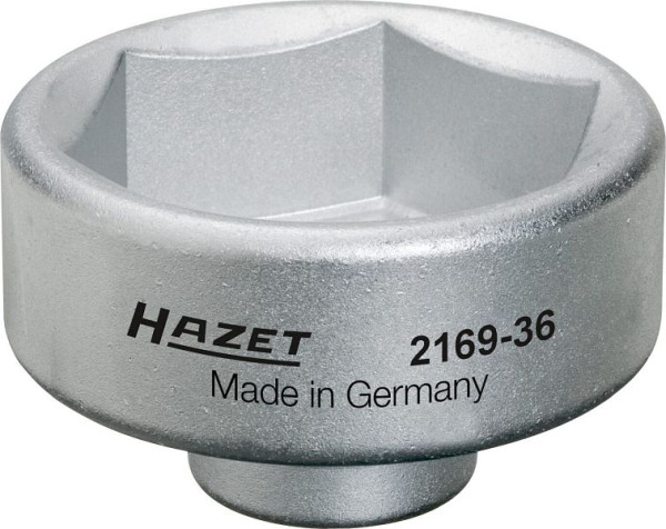 Hazet Ölfilter-Schlüssel, Vierkant hohl 10 mm (3/8 Zoll), Außen-Sechskant Profil, 50 mm, 2169-36