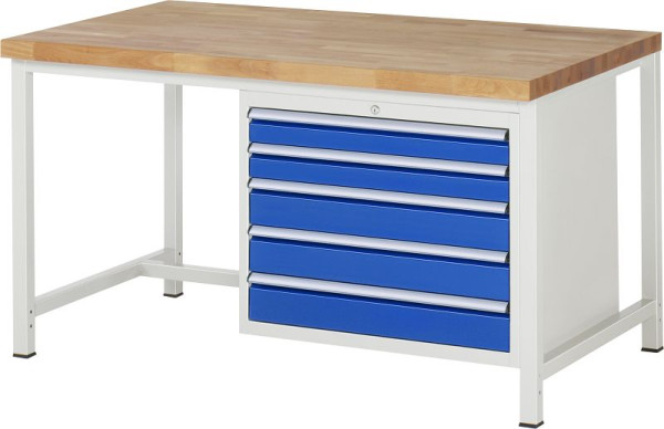 RAU Werkbank Serie 8000 - Modell 8271, B1500 x T900 x H840 mm, Systemunterbau B1495 x T850 x H800 mm, 03-8271A1-159B4S.11