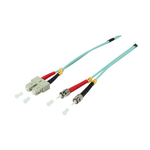 S-Conn Duplex Patchkabel SC/ST 50/125µ, OM3, aqua, 1,0m, 77911/3
