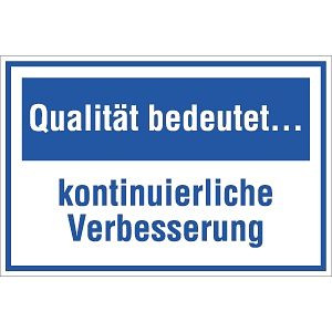 Moedel Qualität bedeutet ... kontinuierliche Verbesserung, Kunststoff, 300x200 mm, 55288