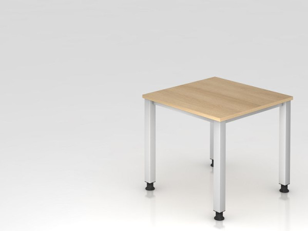 Hammerbacher Schreibtisch 4-Fuß eckig 80x80cm Eiche, Rechteckform, VQS08/E/S