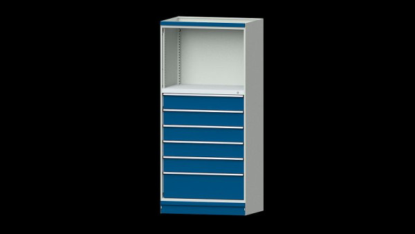 ANKE Werkbänke Basisschrank modulares Schranksystem, Modell 4003, 1015 x 720 x 2200 mm, RAL 7035/5010, 631.234