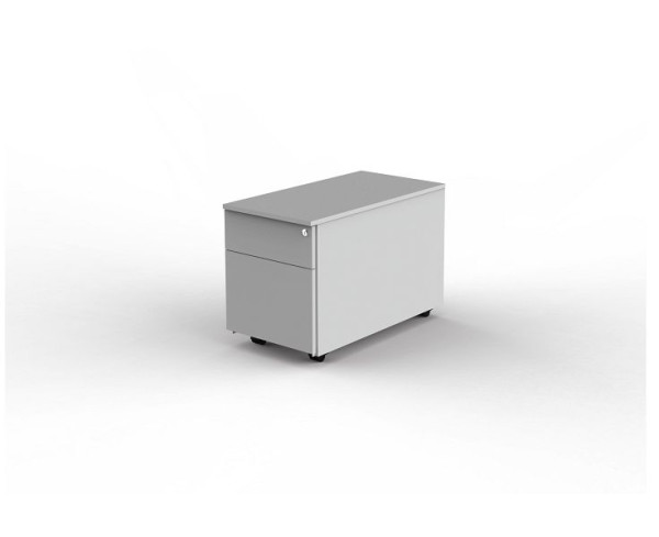 Kerkmann Rollcontainer mit Zentralschloss, fresh, mit 1 Schublade, B 430 x T 800 x H 540 mm, lichtgrau, 12454911