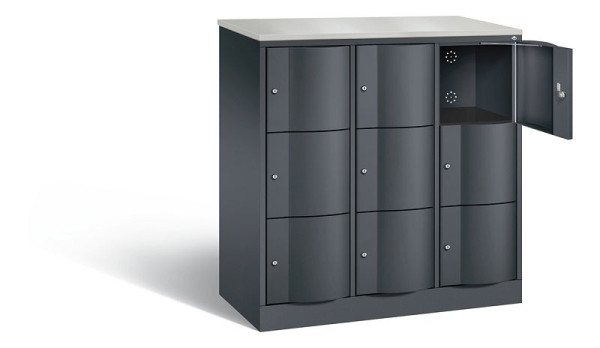 C+P Schließfachschrank Resisto, H1255xB1148xT540mm, Farbe: Schwarzgrau, 8573-372 S10691