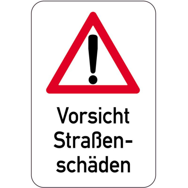 Stein HGS Sonderschild, Vorsicht Straßenschäden, 400 x 600 mm, 14918