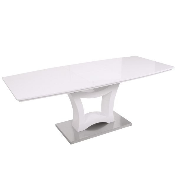Mendler Esstisch HWC-B48, Esszimmertisch Tisch, ausziehbar hochglanz Edelstahl 160-205x90cm, 57280+57281+57546