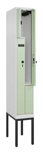 C+P Z-Spind Evolo PLUS, Gestell, 2 Fächer, 2120x300x500mm, 9016/6019, Drehriegel, 0490337-102 S10018