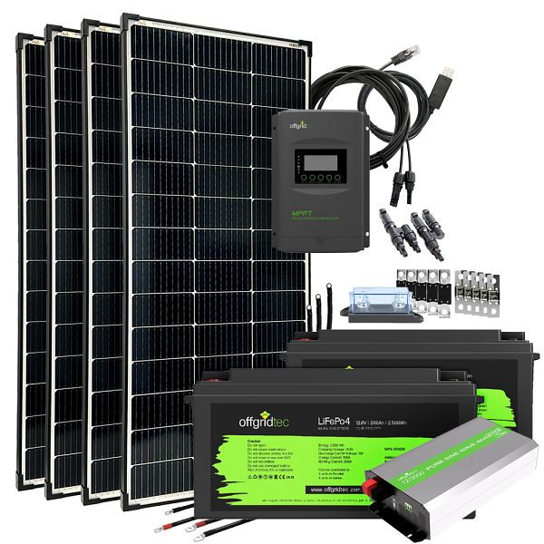 Offgridtec Autark Pro XL 600W Solaranlage - 3000W AC Leistung 2x 200Ah LiFePO4 Akku, 4-01-019935
