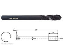 BAER HSSE-VAP Gewindebohrer 35° RSP - M 20 x 2,5 - DIN 376 Edelstahl, 110605011