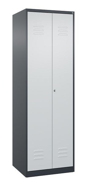 C+P Mehrzweckschrank Classic PLUS, Wäsche-Spind, 2 Abteile, 1850x600x500mm, 7016/7035, Zylinderschloss, 080002-20B S10024