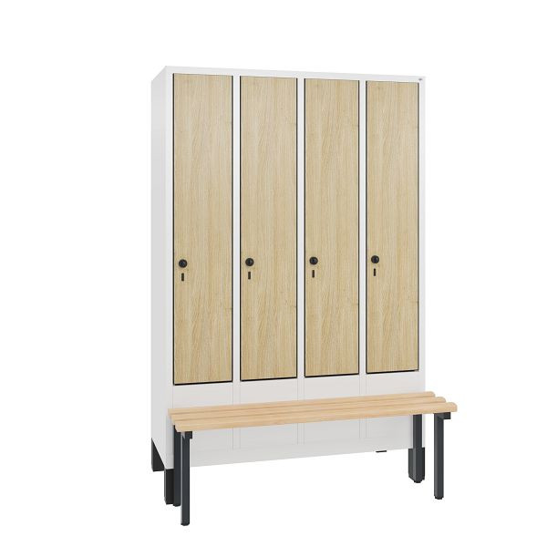 C+P Spind Evolo, 4 Abteile, H1850xB1190xT815 mm, Weiß/MDF Eiche, 48030-40 S10448