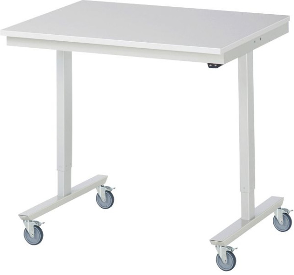 RAU Fahrbarer Arbeitstisch adlatus 150 kg, 1000x800x852-1252mm, M-Platte-22 mm, 08-AT-100-080-M-4LF