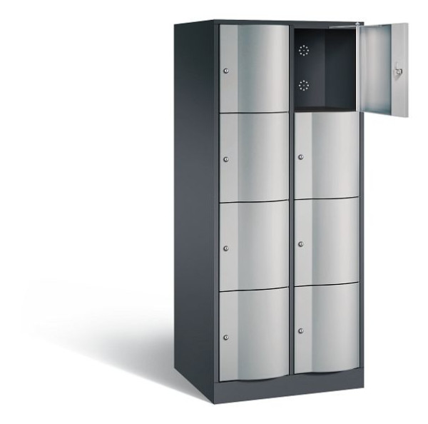 C+P XL-Schließfachschrank Resisto, H1950xB772xT640mm, Farbe: Schwarzgrau / Weißaluminium, 8470-273 S10021