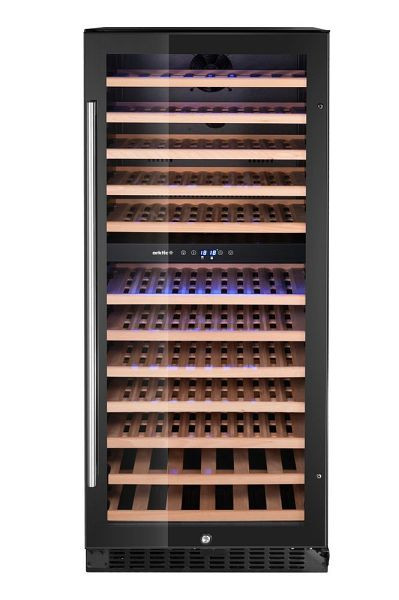 Arktic Weinkühler, 2 Zonen, 124 Flaschen, 265L, Schwarz, 569x595x(H)1397mm, 237120
