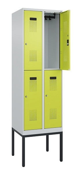 C+P Doppelstock-Spind Evolo PLUS, Gestell, 4 Fächer, 2120x600x500mm, 7035/0024, Zylinderschloss, 0493307-20 S10042